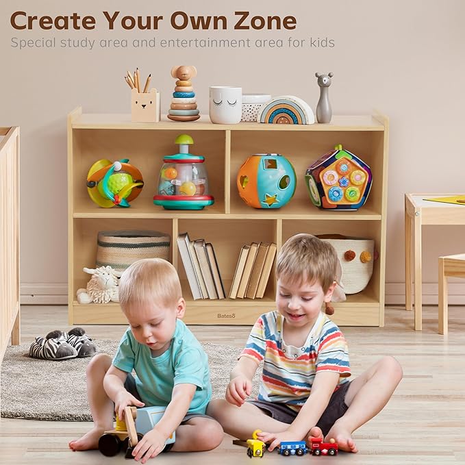 Toy Storage Organizer for Kids Room, Wooden Kids Bookshelf for Classroom - Image 4