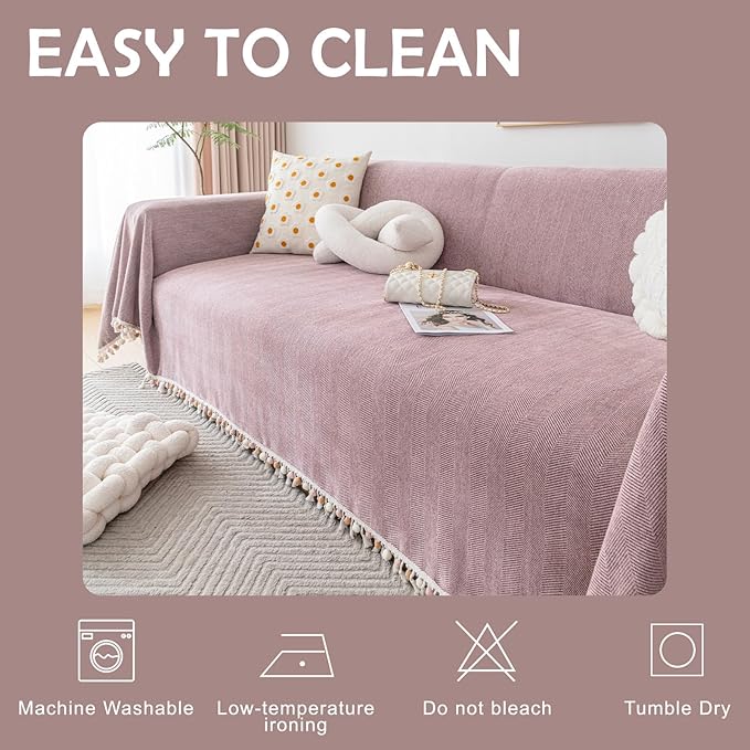HANDONTIME Solid Boho Sofa Cover - Image 7