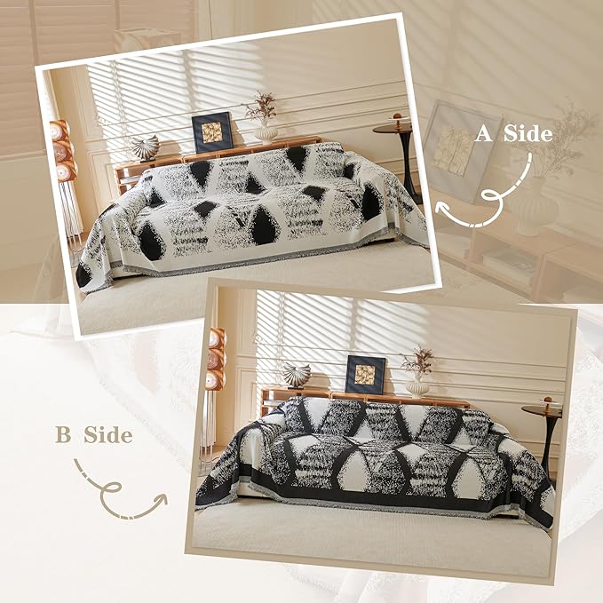 MYSKY HOME Couch Cover for Sectional Sofa Set Boho Geometric Furniture Sofa - Image 3