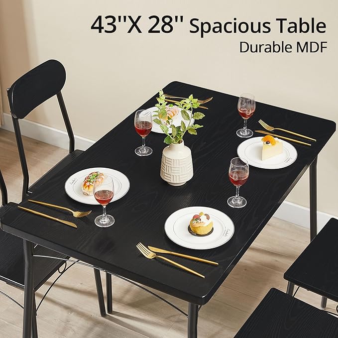 VECELO Dining Table Set for 4, 5 Piece Dinette - Image 3