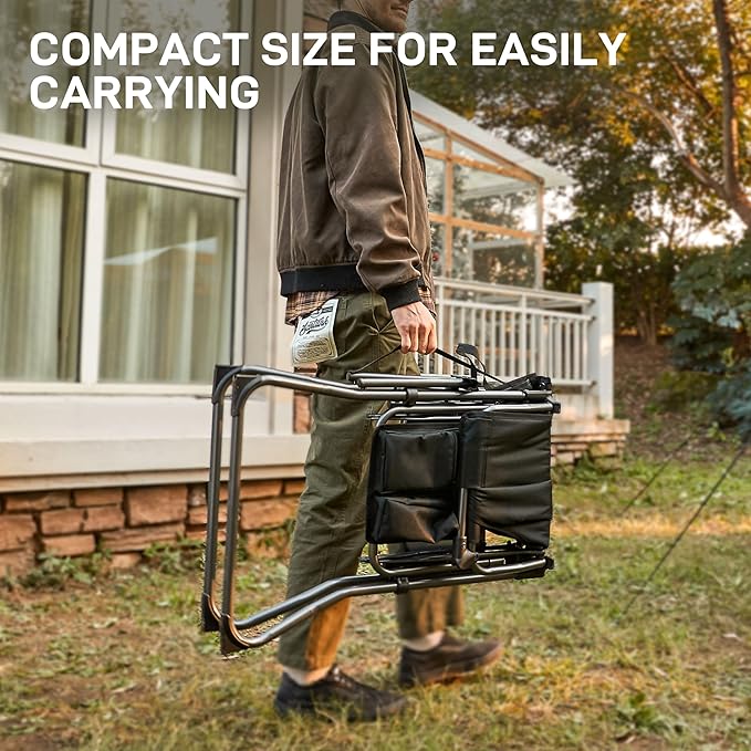 EVER ADVANCED Portable 30.7" Seat Height Tall Folding Camping Chair Directors - Image 6