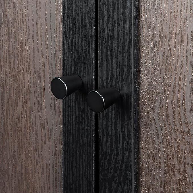 Sango Arch 2-Door Accent Cabinet, Modern Black & Brown Storage Cabinet - Image 8