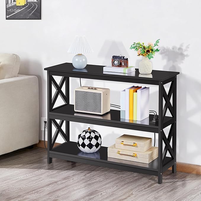 Yaheetech Entryway Table with Storage Shelves, Console Table with Power Outlets - Image 5
