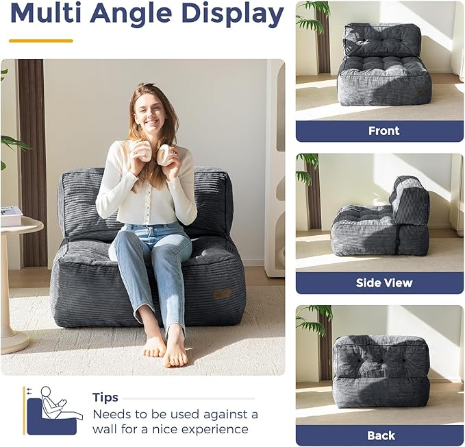 MAXYOYO Floor Sofa Bean Bag Sofa Couch, Comfy Floor Couch - Image 3