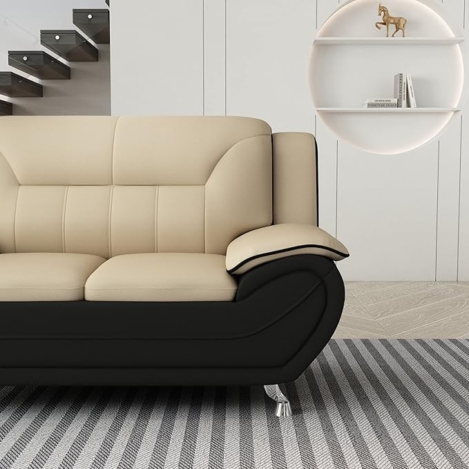 Container Furniture Direct Michael Modern Faux Leather Upholstered Stainless - Image 9