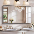 YIROMAN Bathroom Mirror 50"x30", Large Matte Black Bathroom Mirror by Unknown