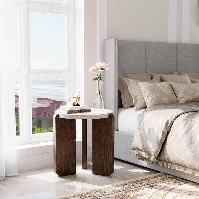 COSIEST Small Round Side Table, Modern 3-Leg Accent End Table - Image 6