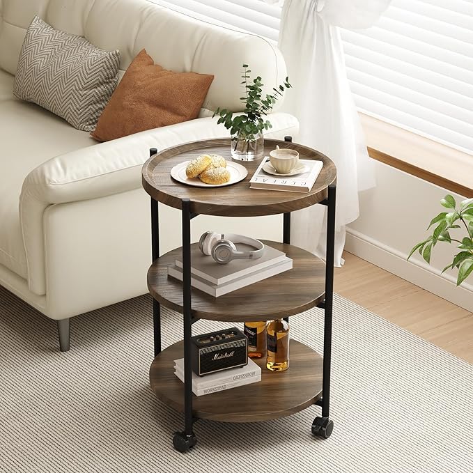 Side Table, 3-Tier Modern End Table - Image 2