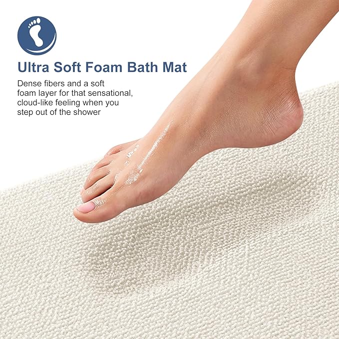 OLANLY Thick Memory Foam Bath Mat Rug 36x24, Extra Soft Absorbent Bathroom Rug - Image 2