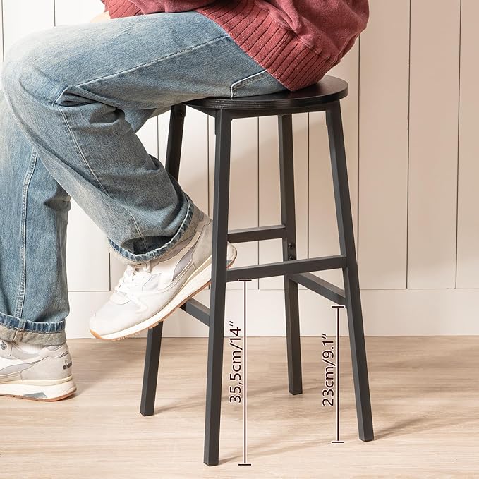 Bar Stools, 24.4 Inch Kitchen Breakfast Bar Stools, Industrial Bar Stools - Image 8