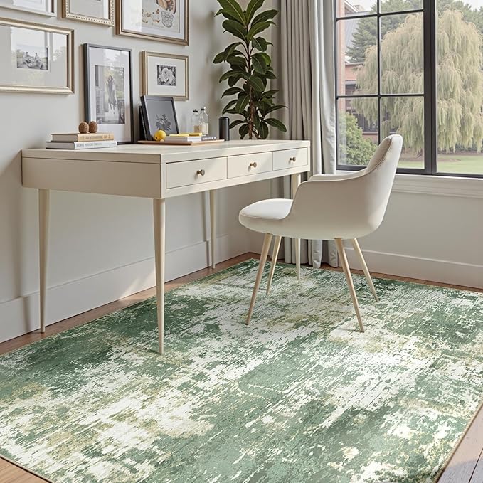 Washable Area Rugs 8'x10' Non-Slip Modern Abstract Soft - Image 9