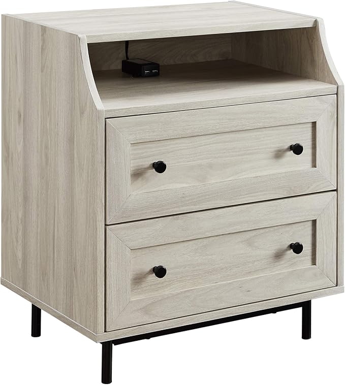 Walker Edison Florence 22 Inch 2 Drawer Open Top Side Table by WalkerEdison