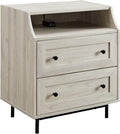 Walker Edison Florence 22 Inch 2 Drawer Open Top Side Table by WalkerEdison