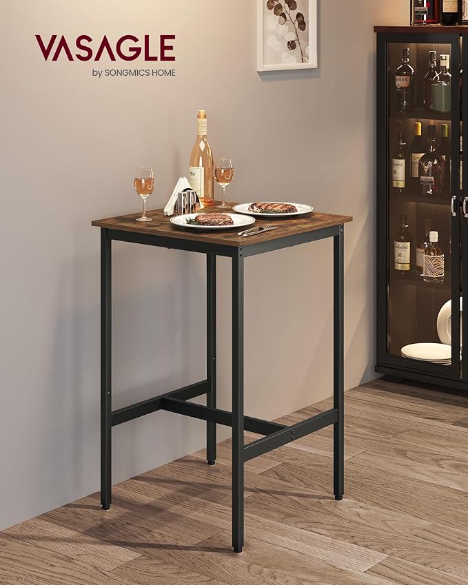 VASAGLE Bar Table, Small Kitchen Dining Table, High Top Pub Table, Bar Height - Image 2