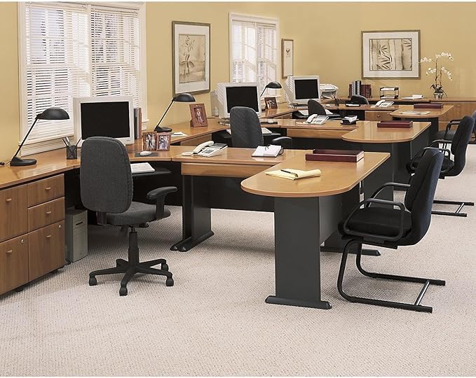 Bush Business Furniture Series A 48W Computer Desk in Natural Cherry and Slate - Image 2