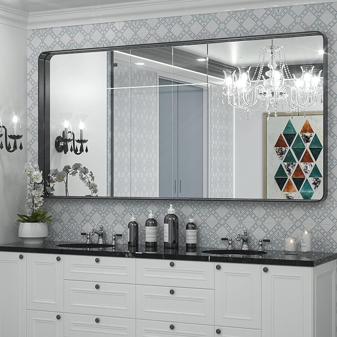 TokeShimi Black Bathroom Mirror by RefinedBathroomAccessories