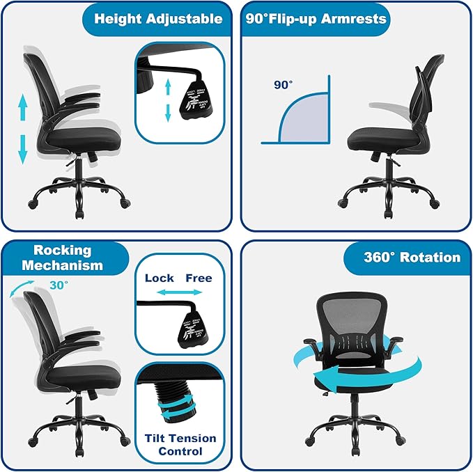 Mesh Office Chair, Ergonomic Home Office Desk Chairs - Image 7