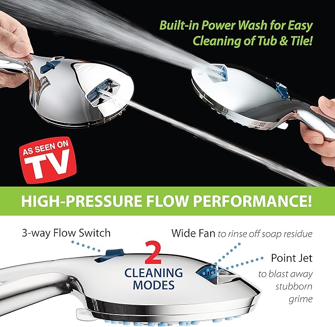 Hotel Spa AquaCare High Pressure 8-Mode Handheld Shower Head - Image 5