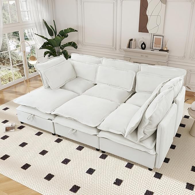 Ball & Cast 124.4" Modular Sectional Sofa, Oversized U-Shaped Couch - Image 4