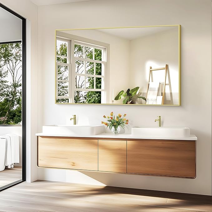 KOCUUY Large Gold Bathroom Mirror, 60x36 inch Rectangular Mirror - Image 9
