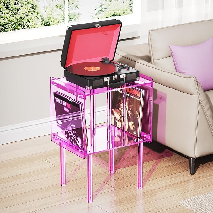 Acrylic Record Player Stand, - Image 6