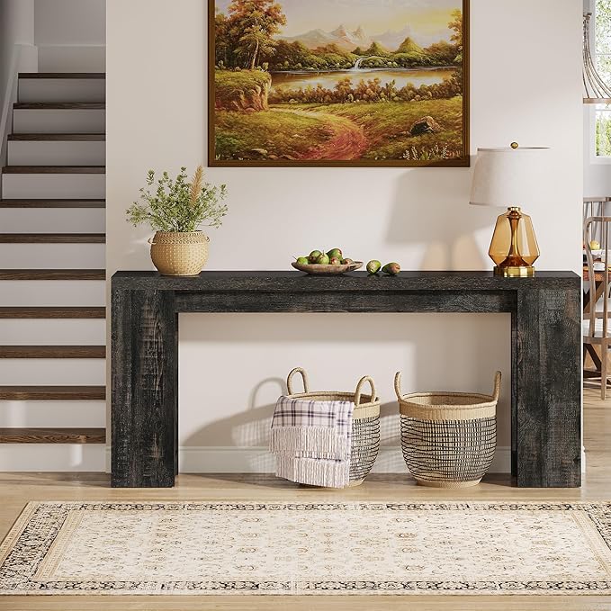 Tribesigns 70.9-Inch Extra Long Console Table, Farmhouse Wood Sofa Table Behind - Image 5