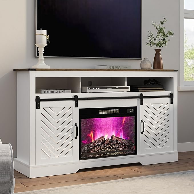 RoyalCraft Farmhouse Fireplace TV Stand by Bringyoubetterlife