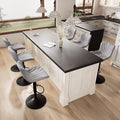 YOUNIKE Grey Bar Stools Set of 6 Modern Swivel Counter Height Bar Chair by YOUNIKE