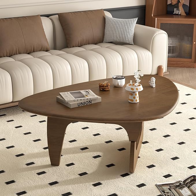 Mid Century Modern Coffee Table, Solid Wood Triangle Coffee Table - Image 7