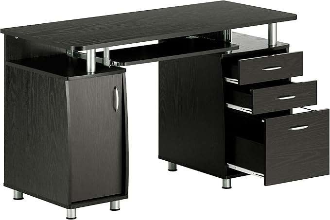 Techni Mobili 47.25" Ergonomic Computer Drawers & File Cabinet - Image 8