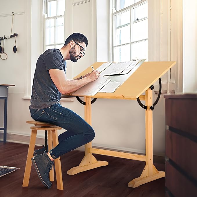 VISWIN Wood Drafting Table for Adults - Image 2