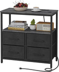 TUTOTAK Large Night Stand with Charging Station, Nightstand with USB and Type-C by WelcometotheTUTOTAKHome
