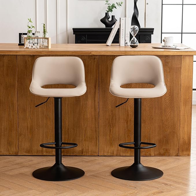 YOUNIKE Bar Stools Set of 2 Compact Modern Swivel Barstools, Adjustable Counter - Image 9