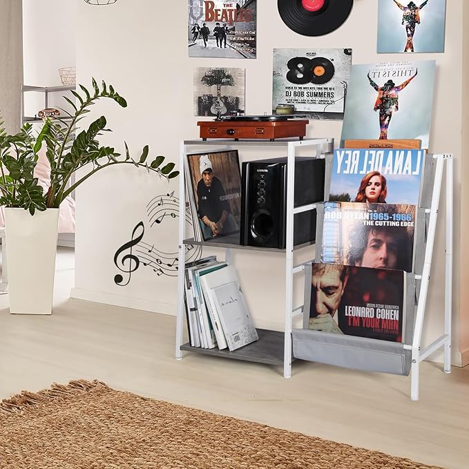 Record Player Stand, 3-Tier Vinyl Record Storage, Turntable Stand - Image 2