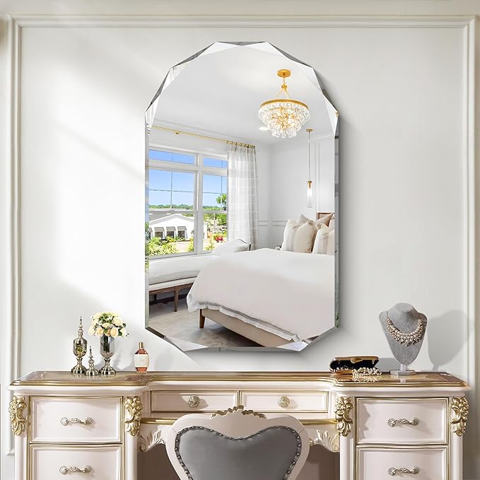 KOCUUY 30"x48" Frameless Mirror, Arched Shape - Image 3