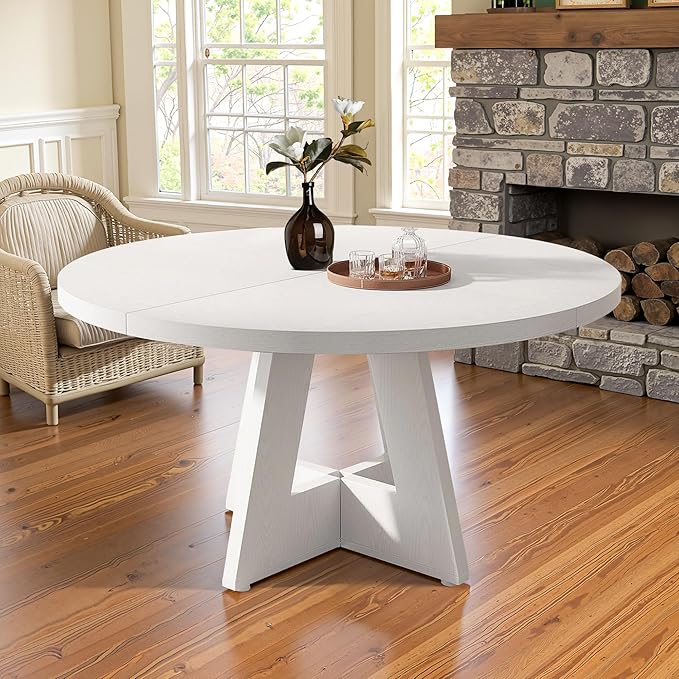 Round Dining Table for 4, Farmhouse Table for Dining Room, Living Room - Image 7