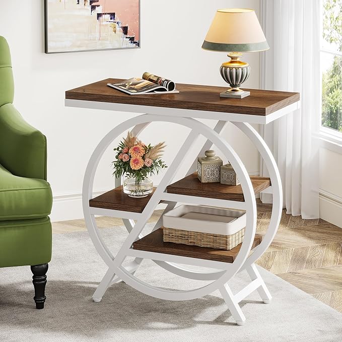 Tribesigns End Table Set of 2, 3-Tier Modern Narrow Side Table - Image 3