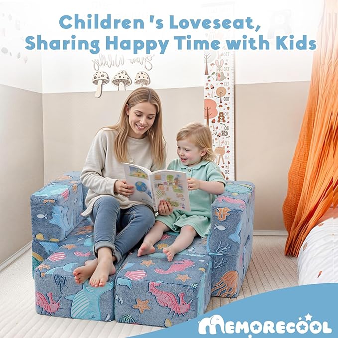MeMoreCool Modular Kids Couch, Glow Play Toddler Couch - Image 5