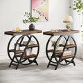 Tribesigns End Table Set of 2, 3-Tier Narrow Sofa Side Table by Tribesigns