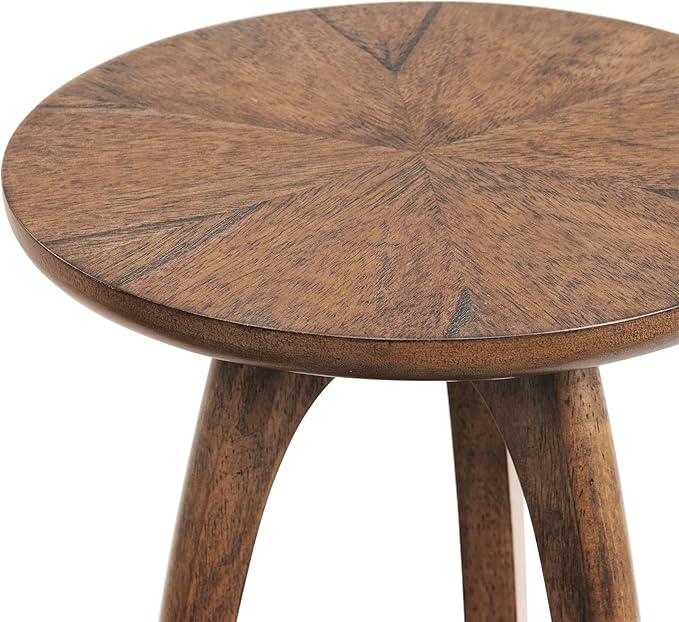 Martin Svensson Home Round Wood Nutmeg Brown Living Room End Side Accent Table - Image 4