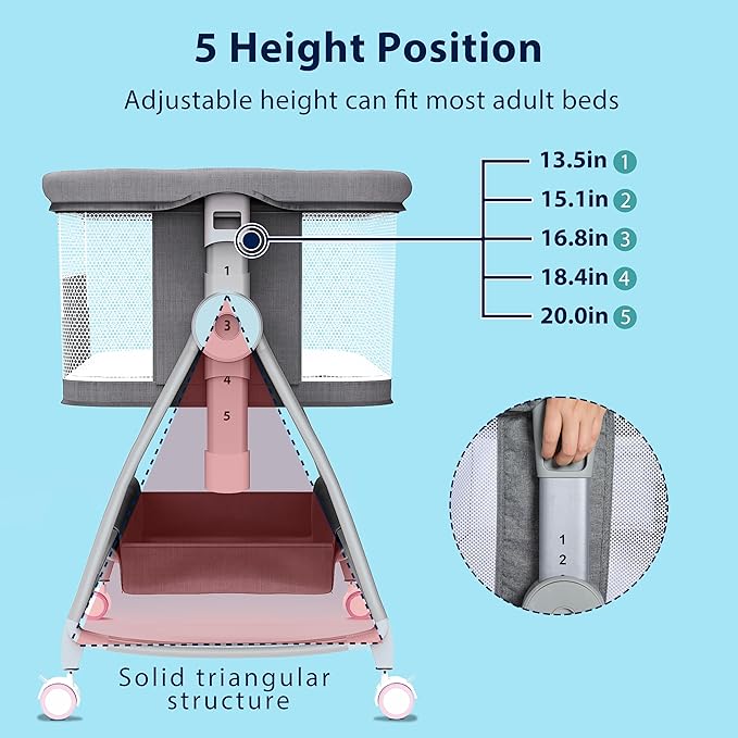 3 in 1 Baby Bassinet Bedside Sleeper - Image 5