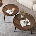 Jessie 2 Pcs Small Round Coffee Tables, Mid Century Modern Nesting Tables by jessie