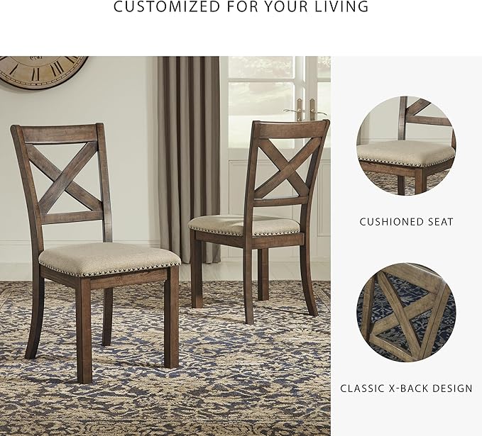 Signature Design by Ashley Moriville Modern Farmhouse 19" Upholstered Dining - Image 5