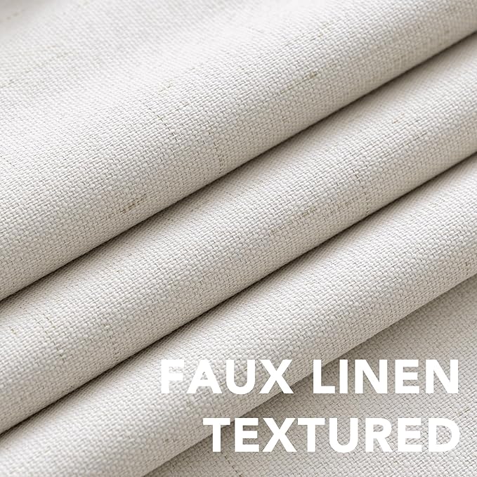 H.VERSAILTEX Sliding Door Curtains, Linen 100% Blackout Curtains Durable Thick - Image 4