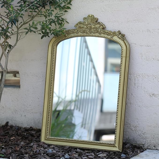 Distressed Vintage Gold Wall Mirror - Image 4