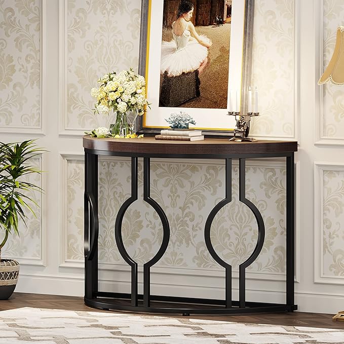 LITTLE TREE 43 Inch Half Moon Console Table - Image 4