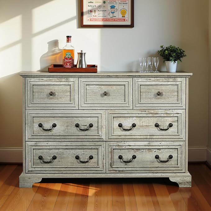 47.2" Farmhouse Sideboard Buffet Cabinet by LynginsCreativeLife