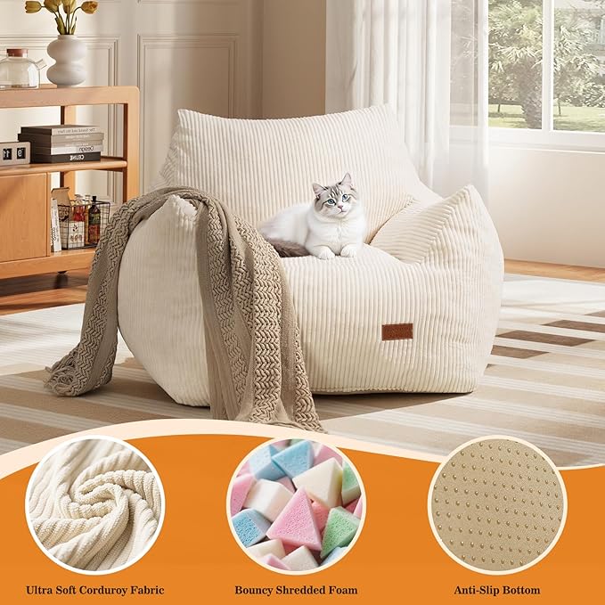 Big Bean Bag Chair for Adults & Kids, Ultra Soft Living Room Bean Bag - Image 3
