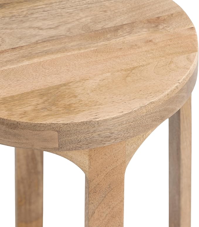 Kate and Laurel Dahl Wooden Round Drink Table; 12 x 23; Natural Brown; - Image 6