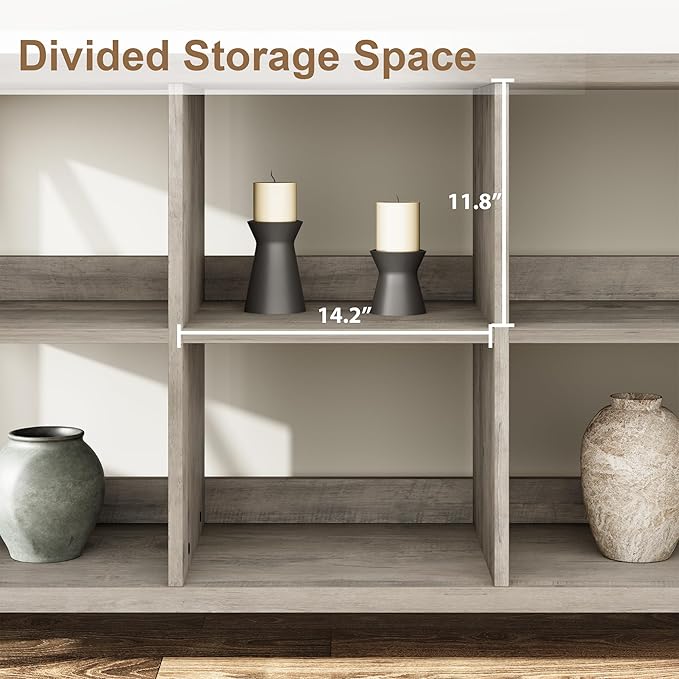 GarveeHome 8 Cube Storage Organizer Bookshelf, 3 Tier Metal Horizontal Bookcase - Image 6